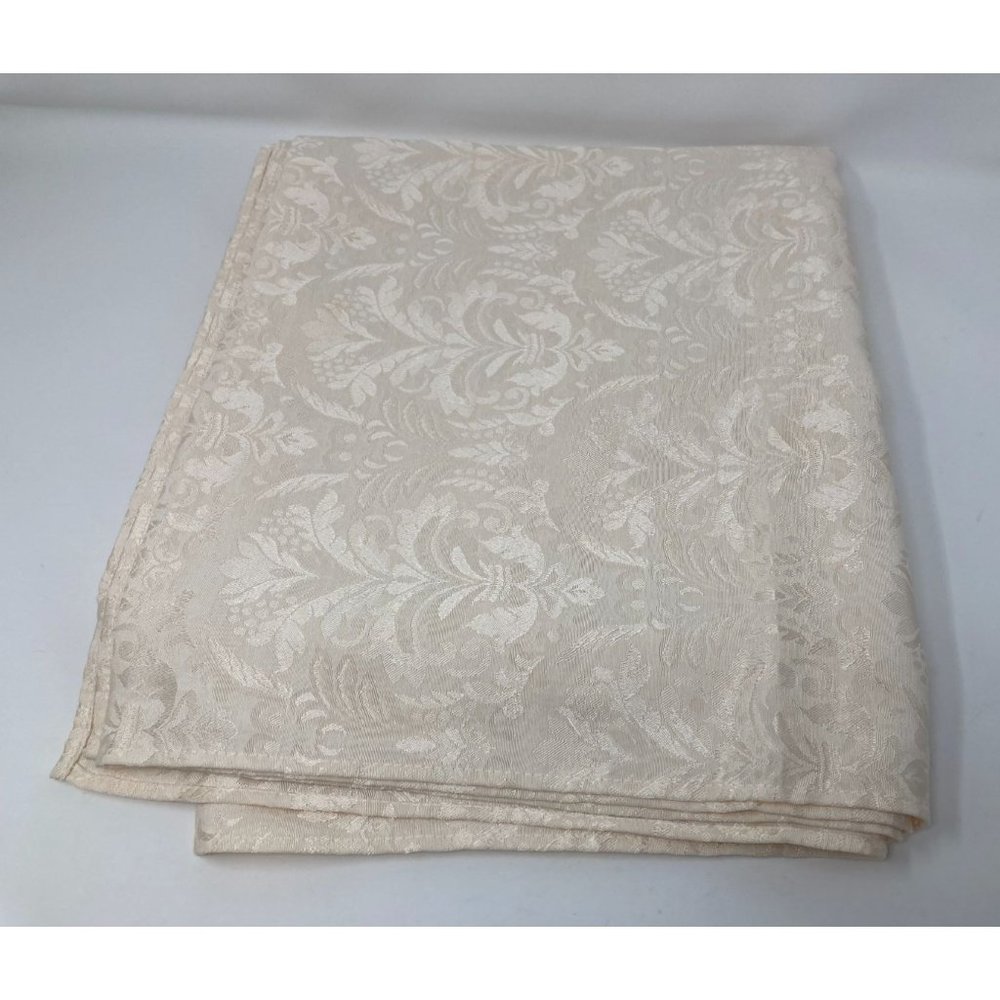 JCPenny Home Collection Ivory Gold Damask Tablecloth - 102 x 58